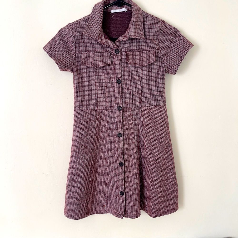 Zara Girls Dresses Short Sleeve Plaid Print Dress Size 11/12 EUC